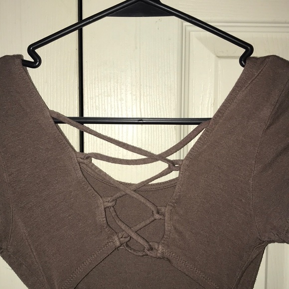Bodysuit (brown/tan) color.Crisscross open back!! - Picture 3 of 5